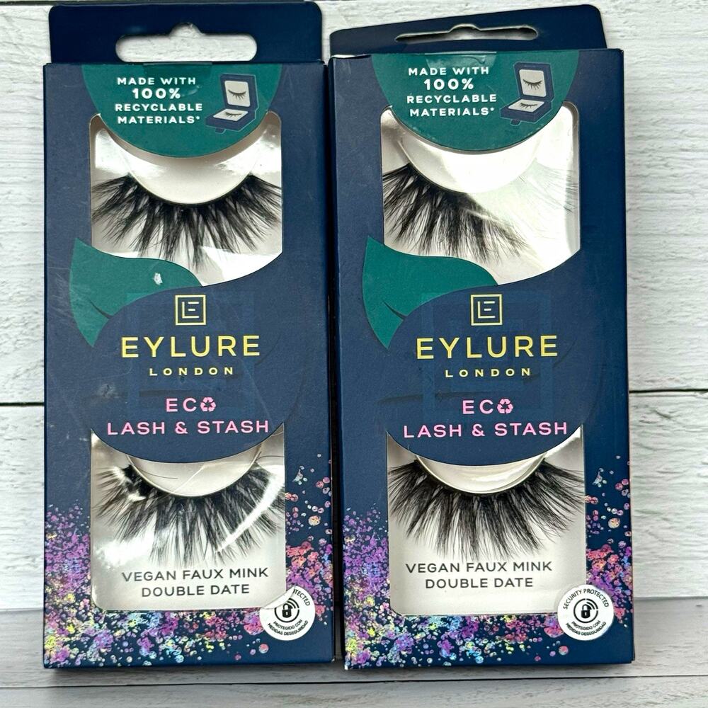 Eylure ECO Lash & Stash Vegan Faux Mink Strip Lashes Full Volume Black x2 pack